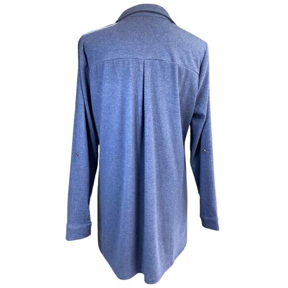 Soft sorrounding easy tunic long sleeve top sz L blue heather - Picture 4 of 6